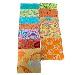 28 Precut Quilting Fabric Squares 5" Bright Patterns & Colors Cotton Patchwork